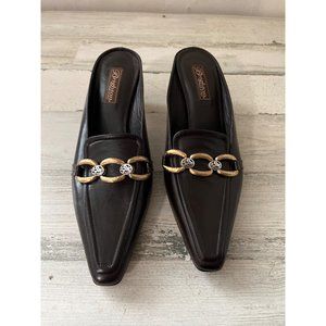 Brighton Tosca woman’s brown chunky heeled leather mules